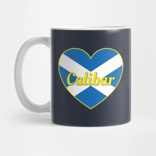 Calibar Scotland UK Scotland Flag Heart Mug